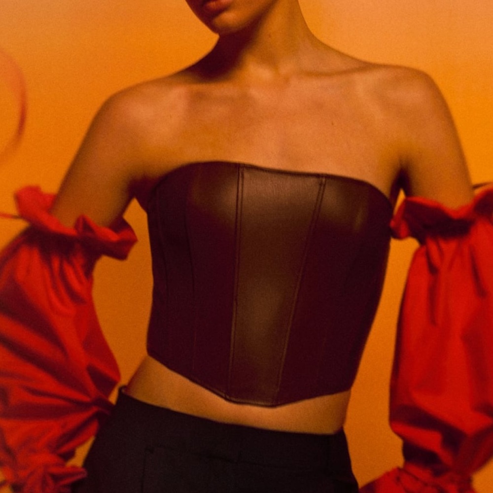 Zara leather corset